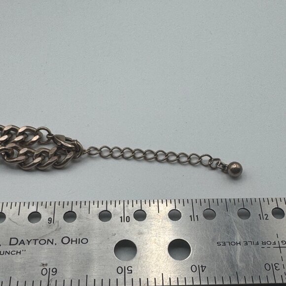 Rose Gold-Tone Chunky Chain Necklace With Clear Crystal Teardrop Accents - Picture 5 of 5